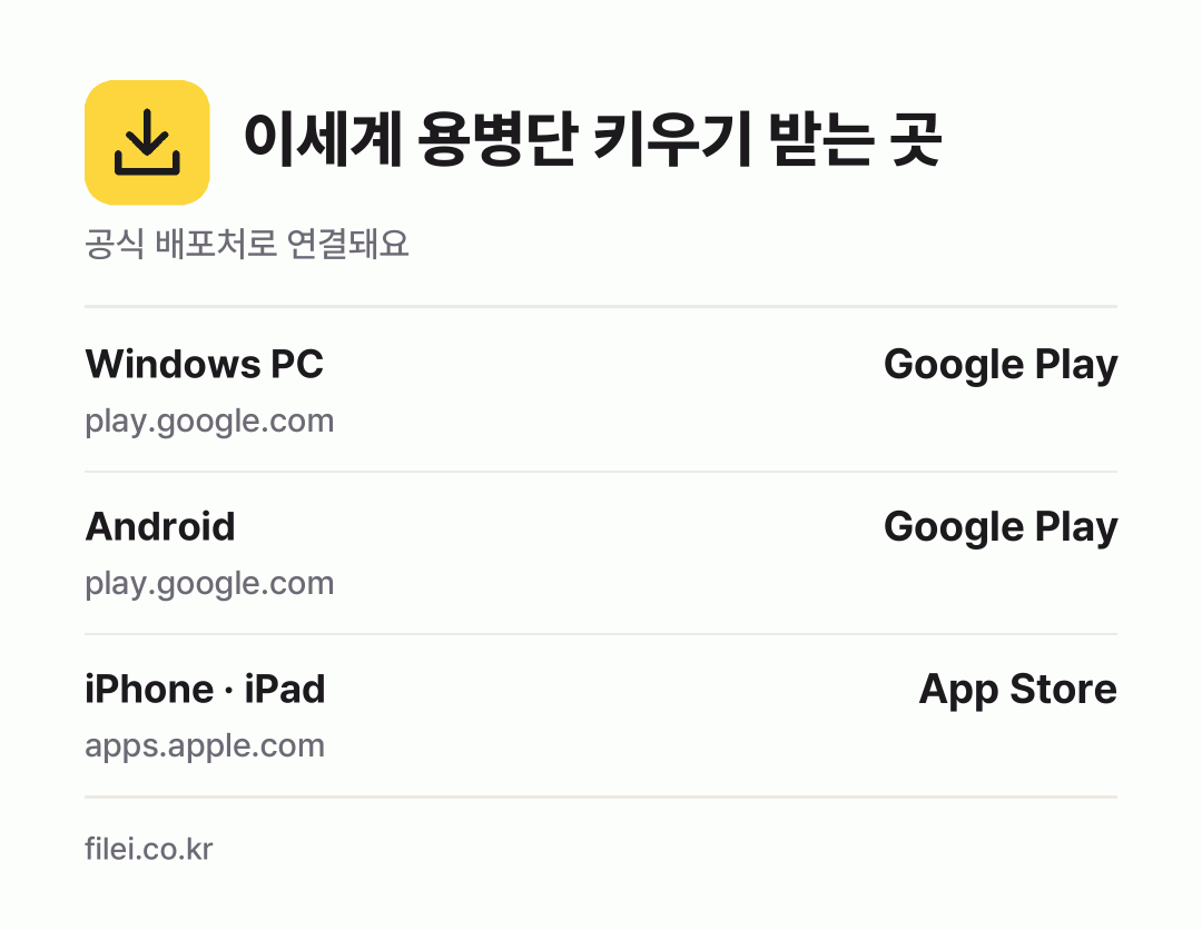 이세계 용병단 키우기 받는 곳: Windows PC, Android, iPhone · iPad