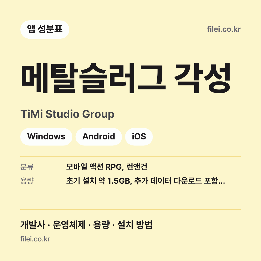 메탈슬러그 각성 다운로드 · TiMi Studio Group · Windows, Android, iOS