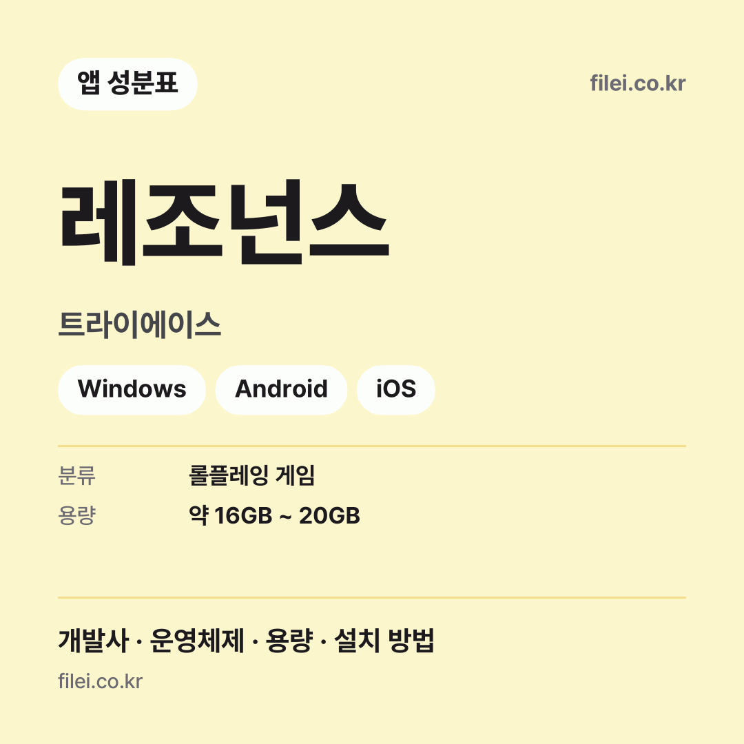 레조넌스 다운로드 · 트라이에이스 · Windows, Android, iOS