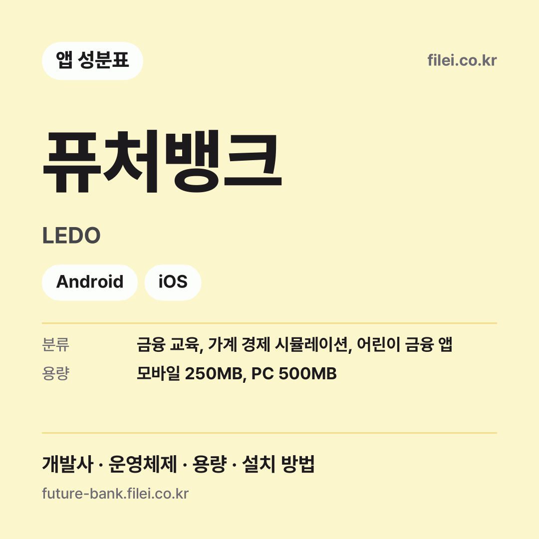퓨처뱅크 다운로드 · LEDO · Android, iOS