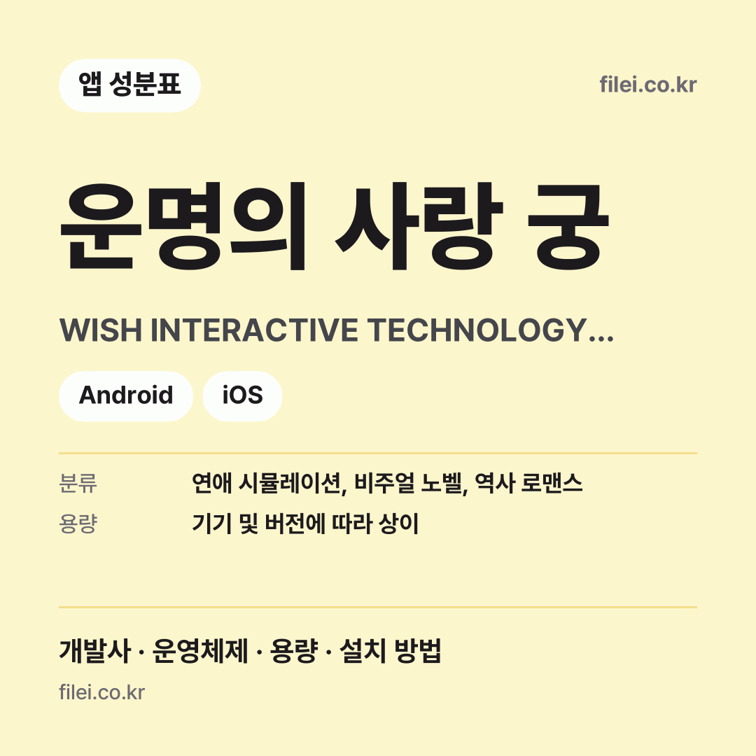 운명의 사랑 궁 다운로드 · WISH INTERACTIVE TECHNOLOGY LIMITED · Android, iOS