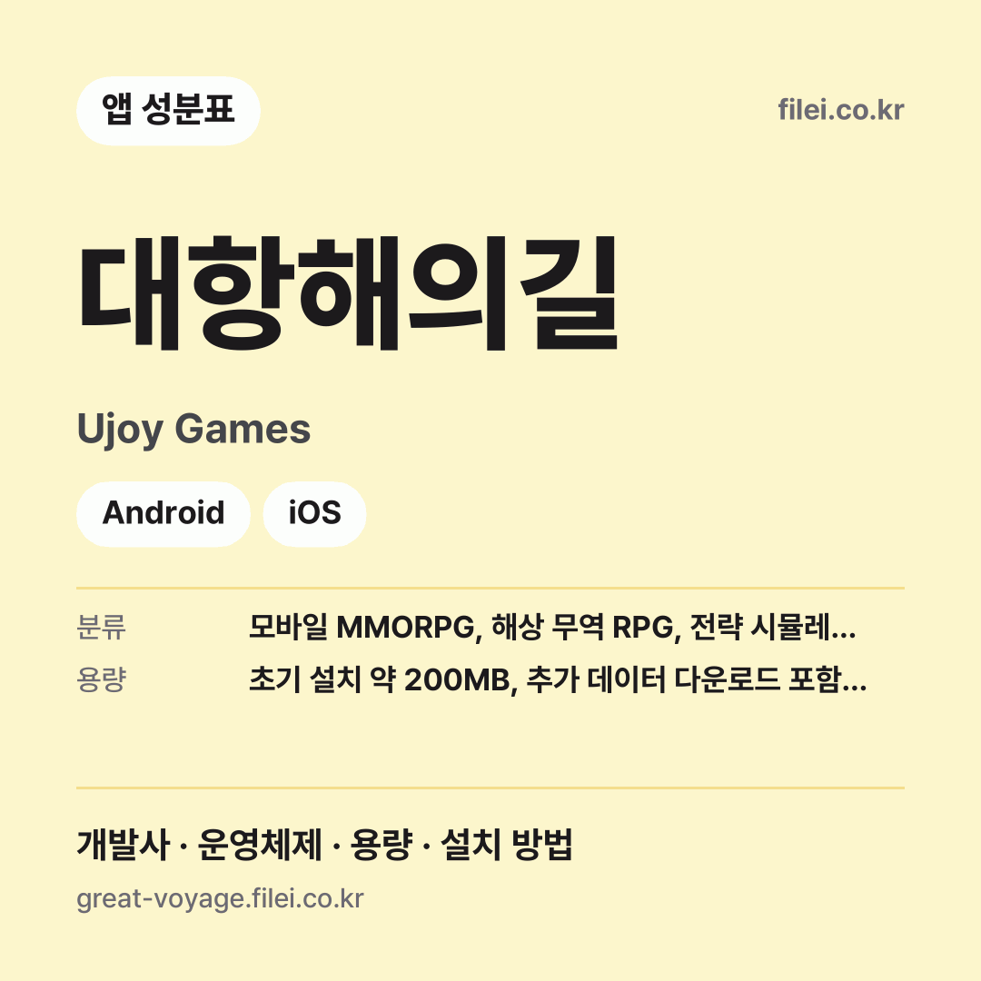 대항해의길 다운로드 · Ujoy Games · Android, iOS