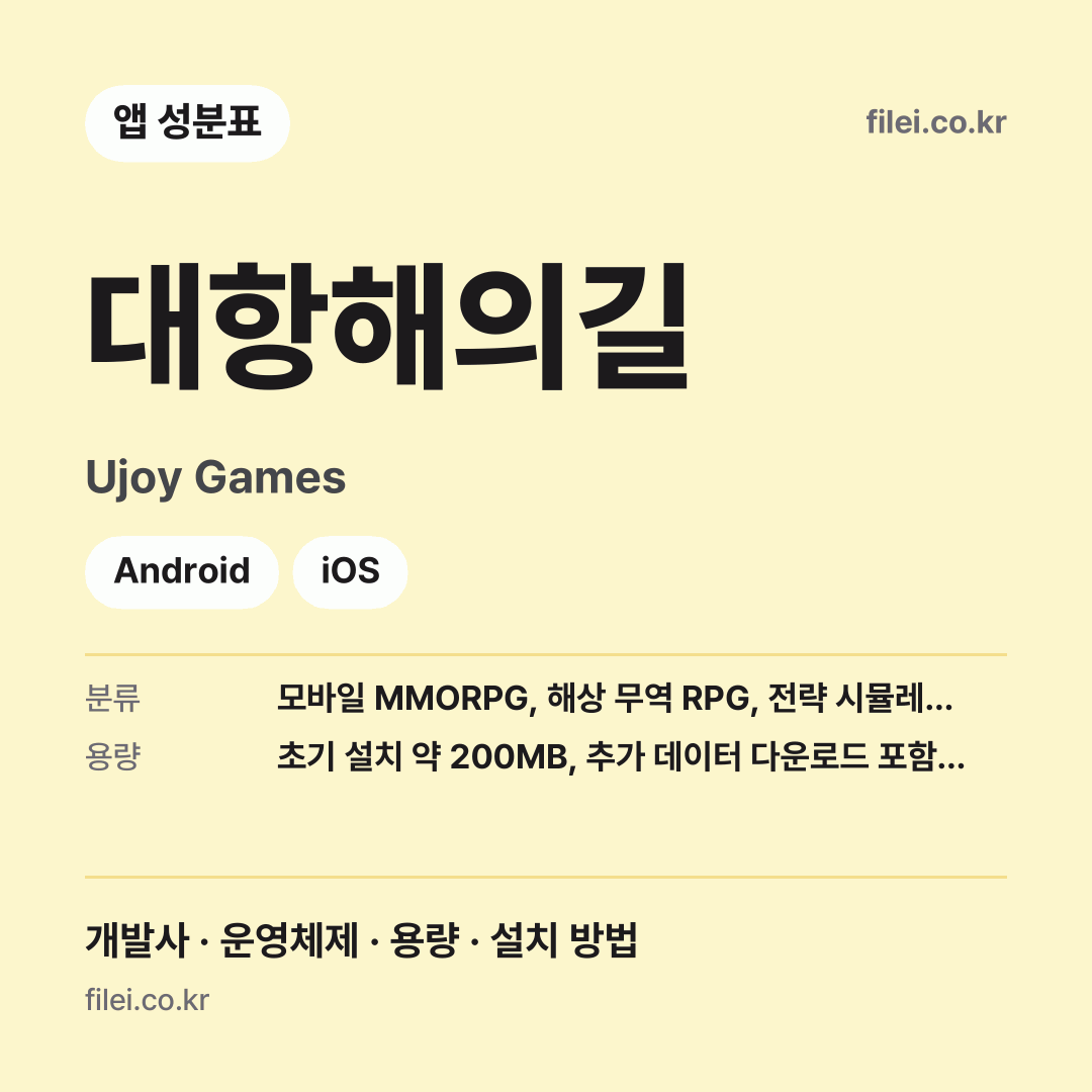 대항해의길 다운로드 · Ujoy Games · Android, iOS