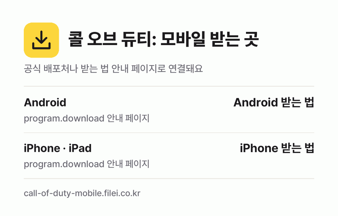 콜 오브 듀티: 모바일 받는 곳: Android, iPhone · iPad