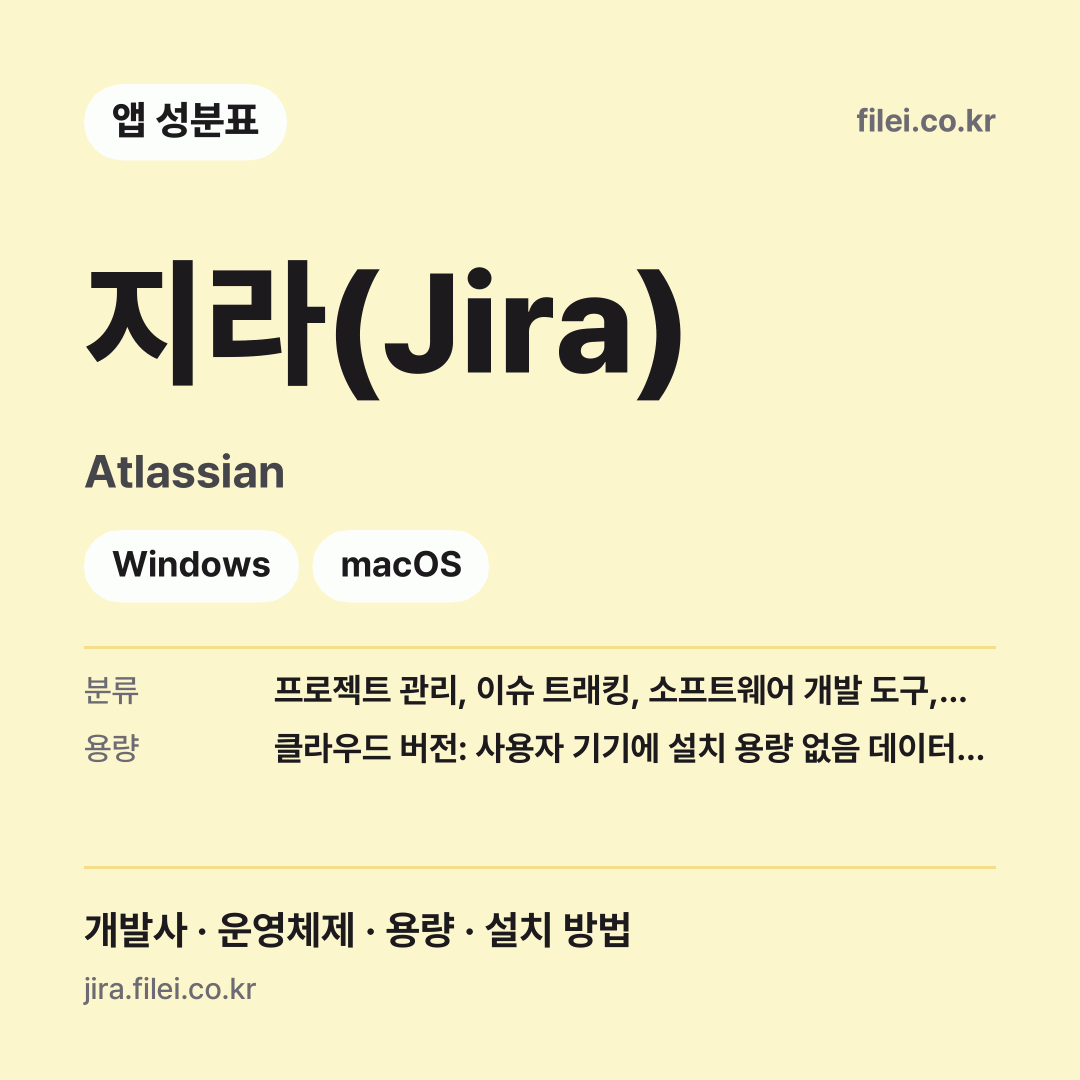 지라(Jira) 다운로드 · Atlassian · Windows, macOS