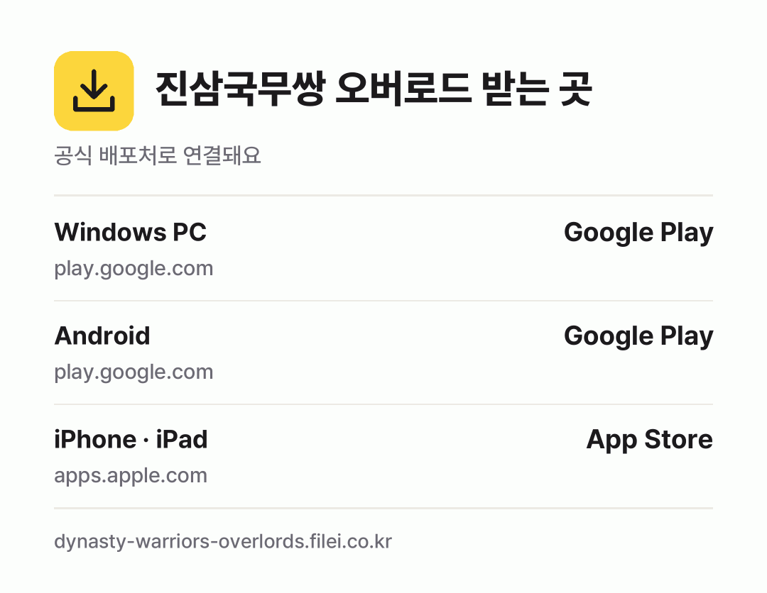 진삼국무쌍 오버로드 받는 곳: Windows PC, Android, iPhone · iPad