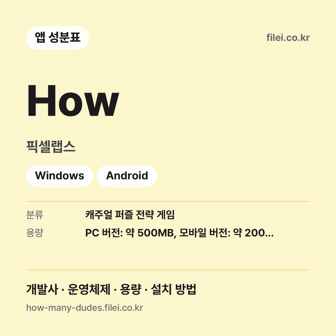 How 다운로드 · 픽셀랩스 · Windows, Android