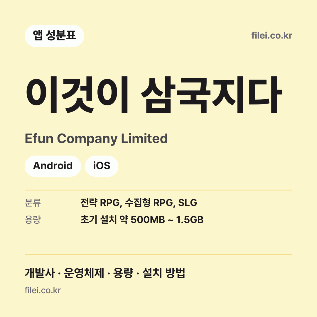 이것이 삼국지다 다운로드 · Efun Company Limited · Android, iOS