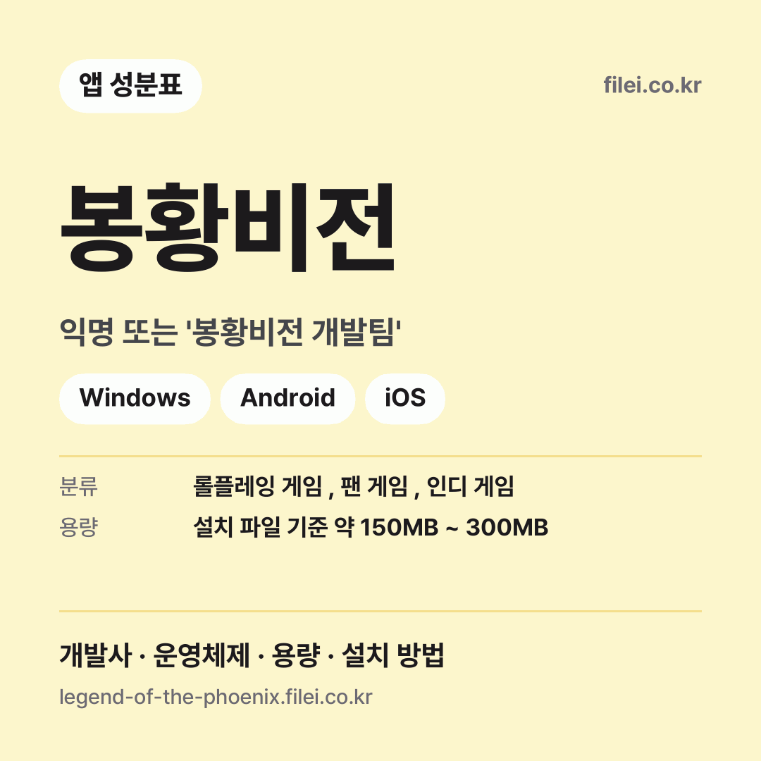봉황비전 다운로드 · 익명 또는 '봉황비전 개발팀' · Windows, Android, iOS