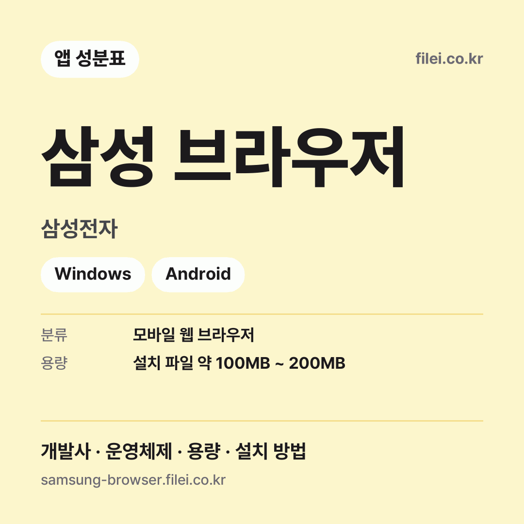 삼성 브라우저 다운로드 · 삼성전자 · Windows, Android
