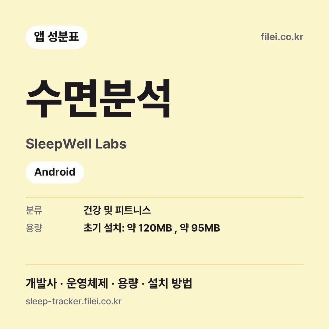 수면분석 다운로드 · SleepWell Labs · Android