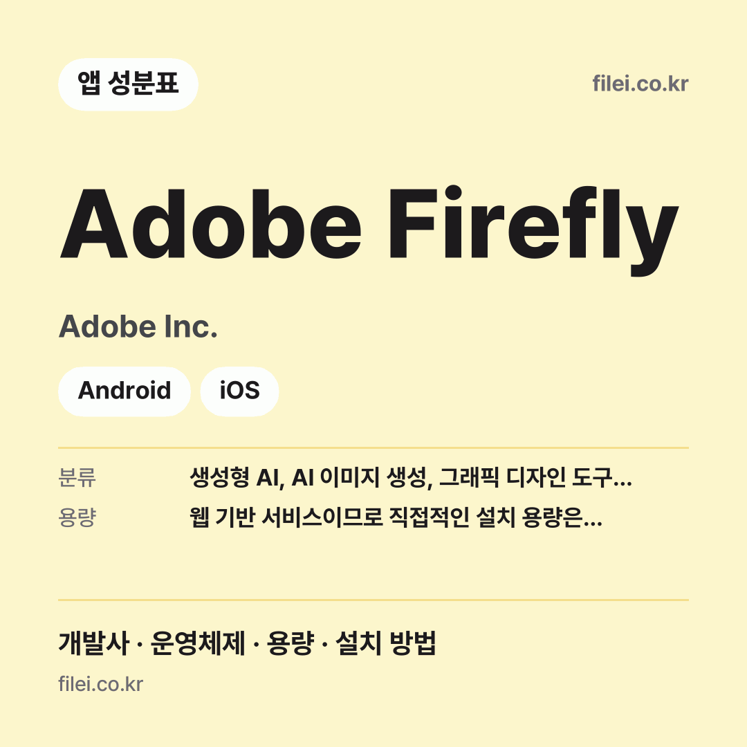 Adobe Firefly 다운로드 · Adobe Inc. · Android, iOS