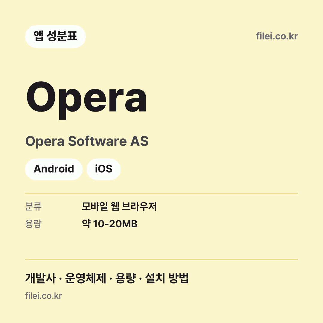 Opera 다운로드 · Opera Software AS · Android, iOS