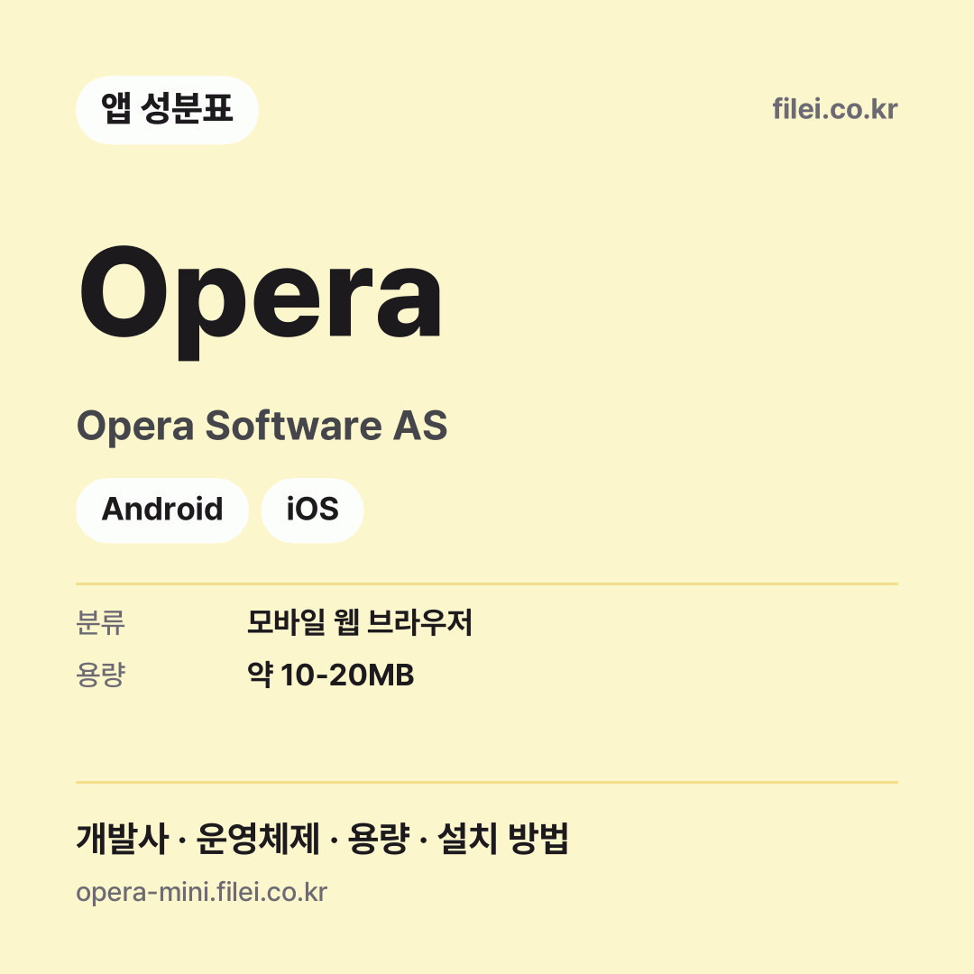 Opera 다운로드 · Opera Software AS · Android, iOS