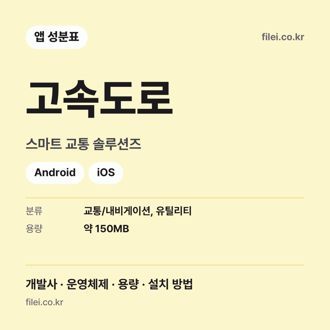 고속도로 다운로드 · 스마트 교통 솔루션즈 · Android, iOS
