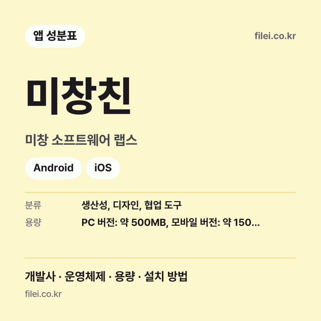 미창친 다운로드 · 미창 소프트웨어 랩스 · Android, iOS