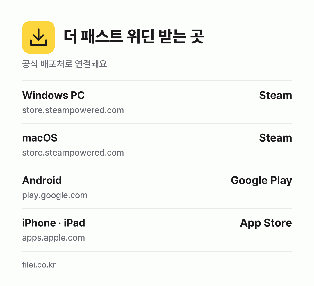 더 패스트 위딘 받는 곳: Windows PC, macOS, Android, iPhone · iPad