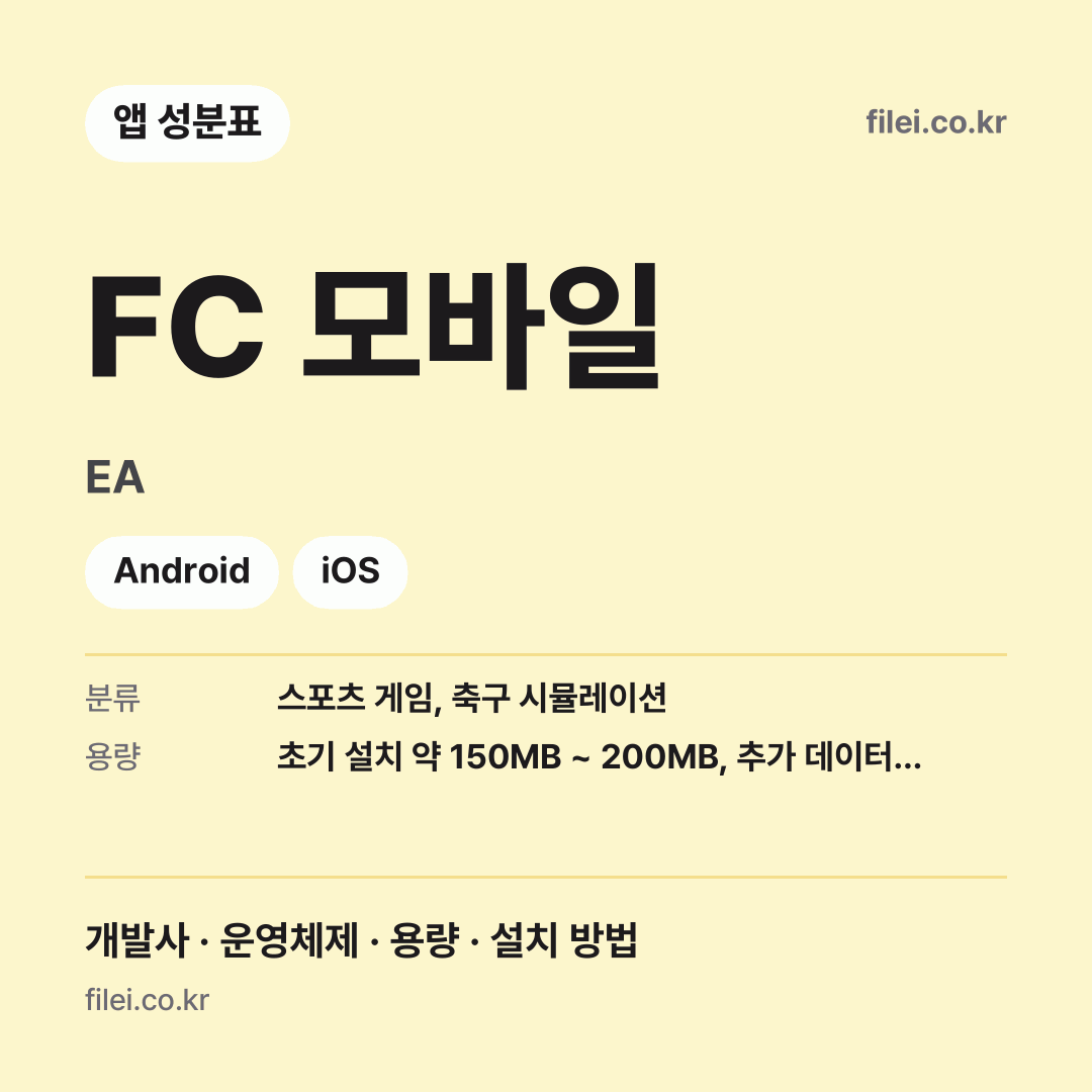 FC 모바일 다운로드 · EA · Android, iOS
