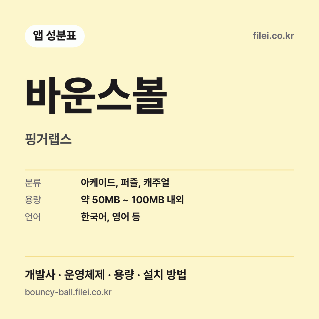 바운스볼 다운로드 · 핑거랩스