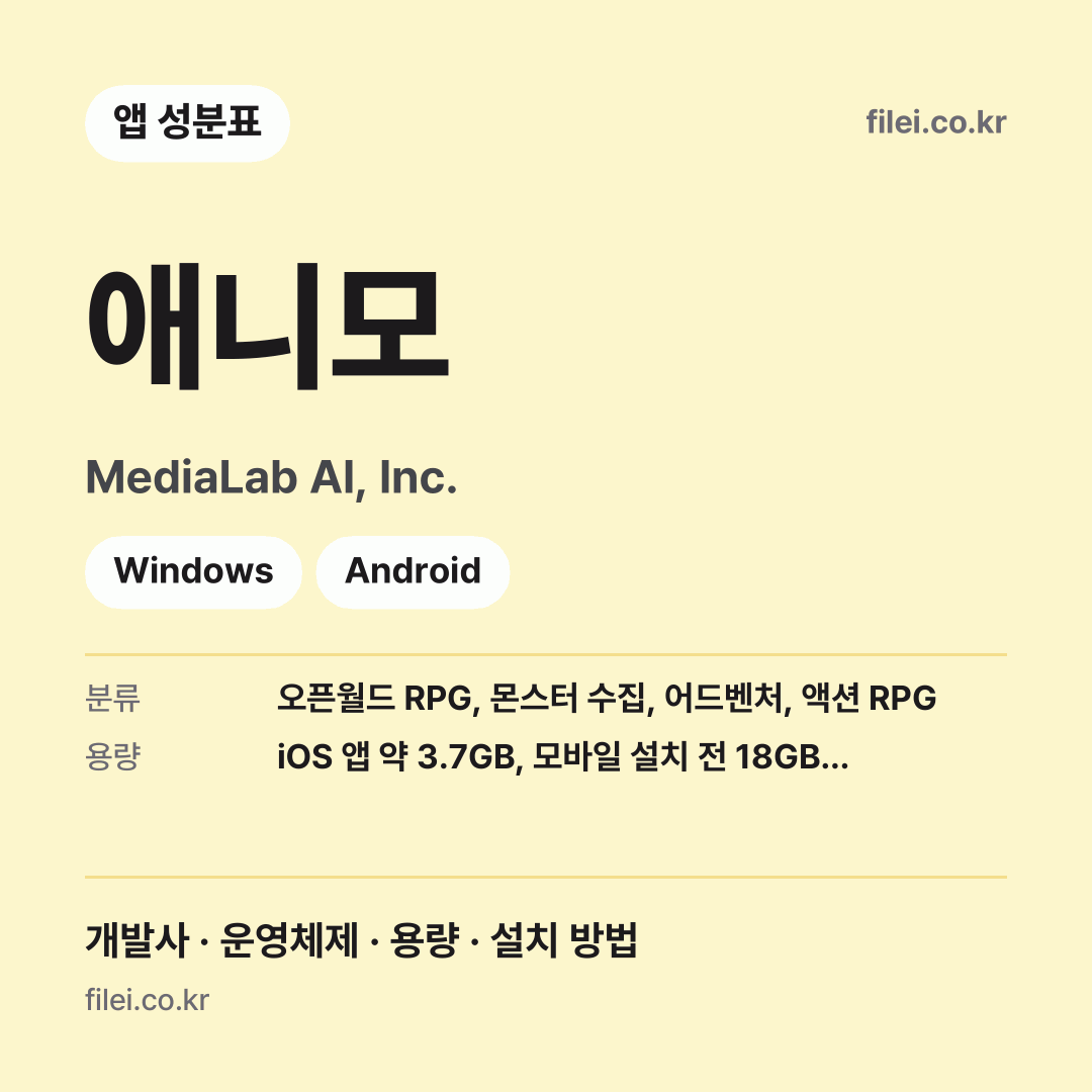 애니모 다운로드 · MediaLab AI, Inc. · Windows, Android