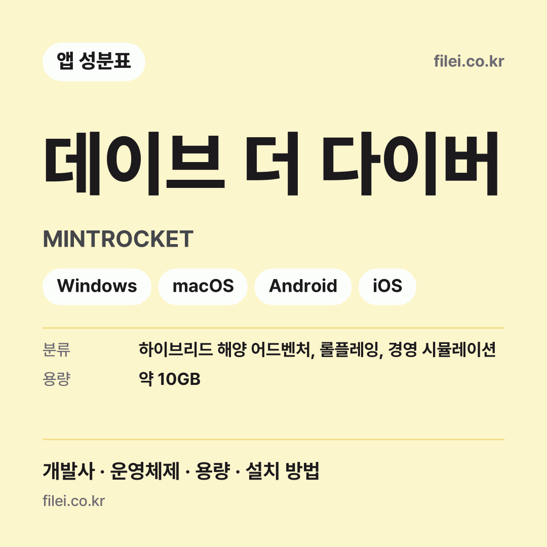 데이브 더 다이버 다운로드 · MINTROCKET · Windows, macOS, Android, iOS